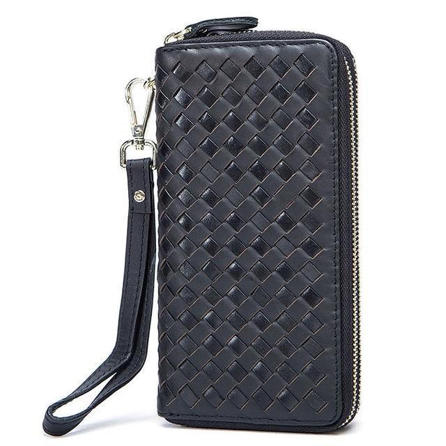 Trendy and Stylish Woven Style Men Clutch Long Genuine Leather Wallet