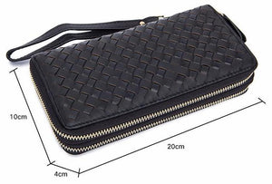 Trendy and Stylish Woven Style Men Clutch Long Genuine Leather Wallet