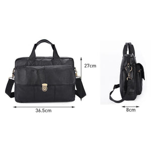 Natural Leather Branded Versatile Business Briefcase Shoulder Bag for Men