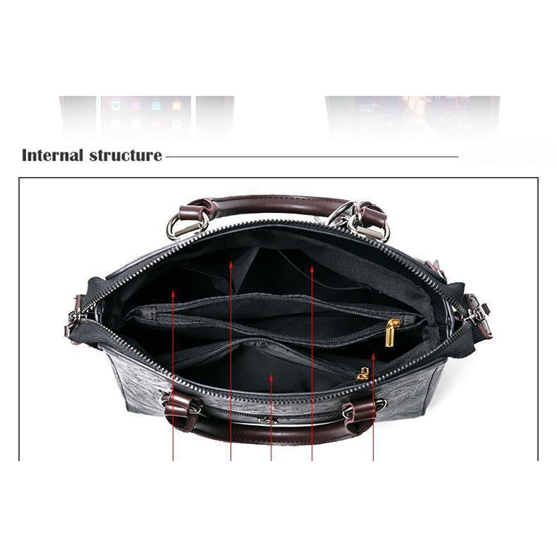 Women Faux-Leather Distressed Asymmetri Tote Cross-body Bag with Stunning Tassels