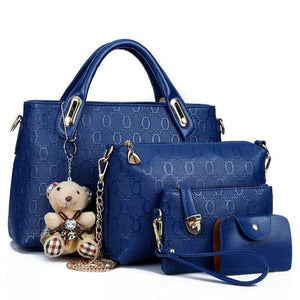 Women Blue Tote Messenger Wallet wristlet Sling Bag