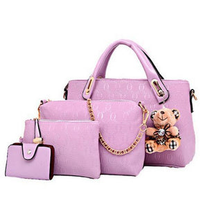 Women Pink Tote Messenger Wallet wristlet Sling Bag