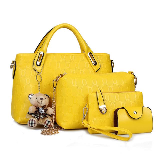 Women Yellow Tote Messenger Wallet wristlet Sling Bag