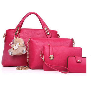 Women Rose Red Tote Messenger Wallet wristlet Sling Bag