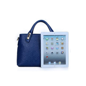 Women Blue Tote Messenger Wallet wristlet Sling Bag with Apple IPAD