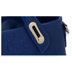 Women Blue Tote Messenger Wallet wristlet Sling Bag Lock
