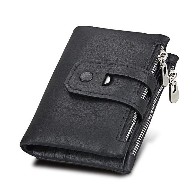 Men Genuine Leather Wallet with Anti-Magnetic Anti-Theft RFID Protection Lining