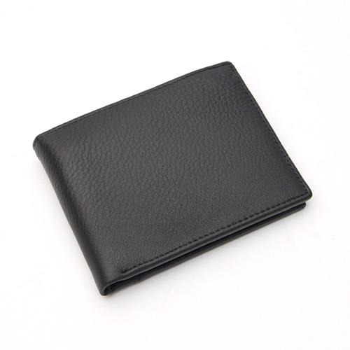 Buy Men Black Textured Genuine Leather Wallet Online - 801668