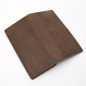 Men Distressed Premium Leather Long Size Light Brown Leather Wallet