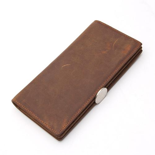 Men Distressed Premium Leather Long Size Light Brown Leather Wallet