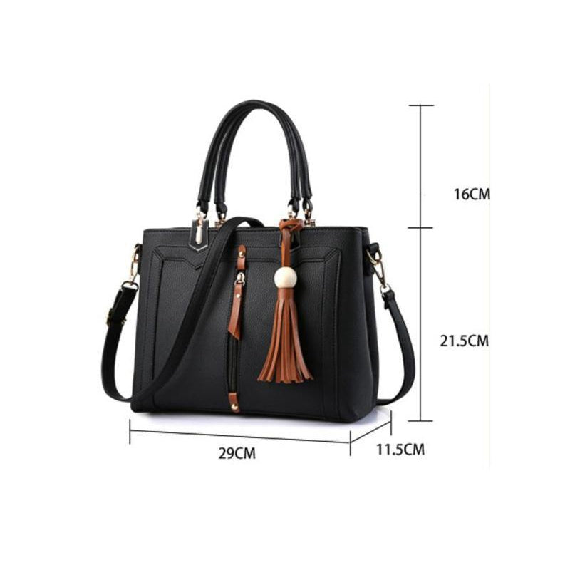 Ellen Tracy Black Leather Mini Bag with Tassels | Leather mini, Bags, Mini  bag