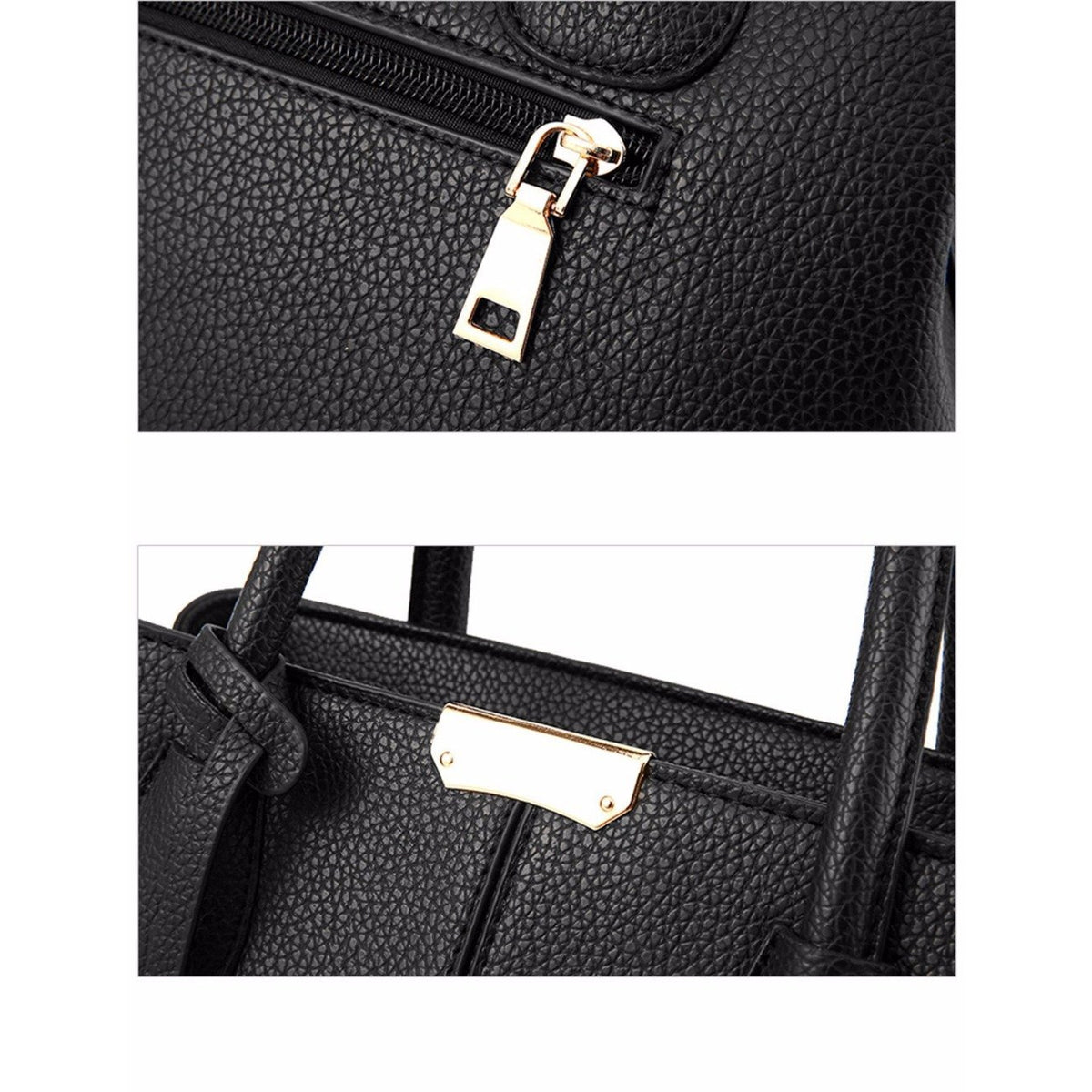 Women Black Tote Messenger Faux-Leather Handbag with Stylish Design Lo -  Leather Skin Shop