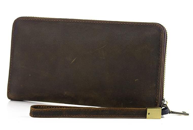 Handmade Genuine Leather Wallet Men Long Wallet Money Purse Card Holde –  ROCKCOWLEATHERSTUDIO