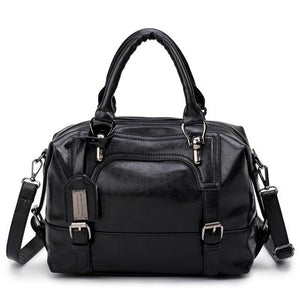 Women Tote Messenger Boston Style Hand & Shoulder Faux-Leather Bag