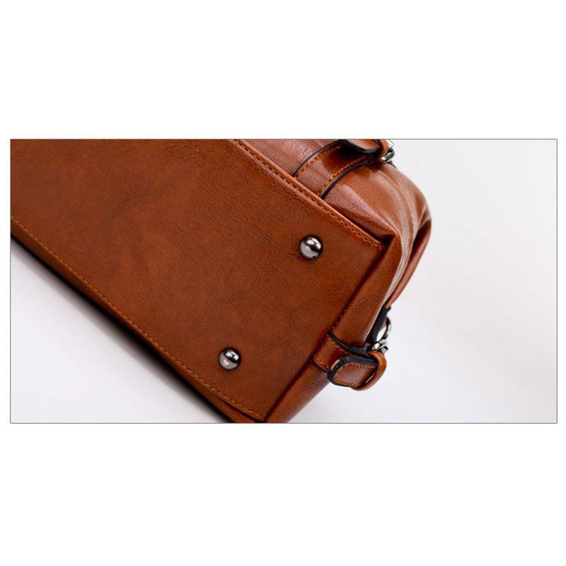 Women Tote Messenger Boston Style Hand & Shoulder Faux-Leather Bag