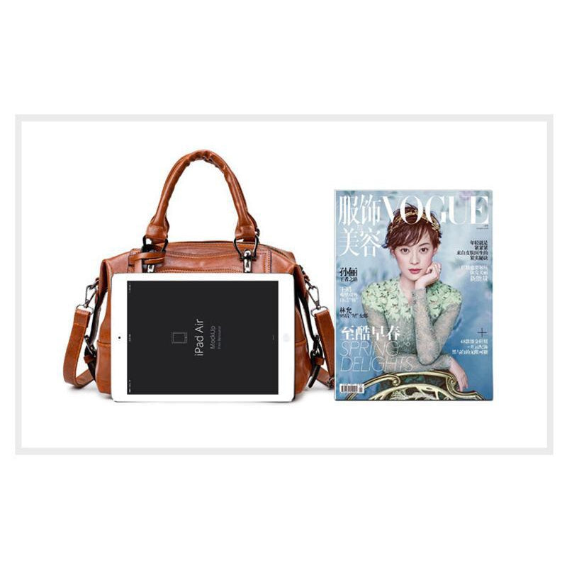 Women Tote Messenger Boston Style Hand & Shoulder Faux-Leather Bag