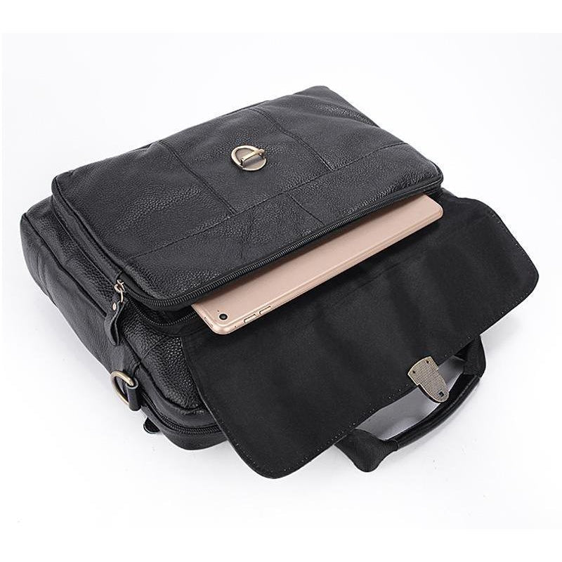 Natural Leather Branded Versatile Business Briefcase Shoulder Bag for Men