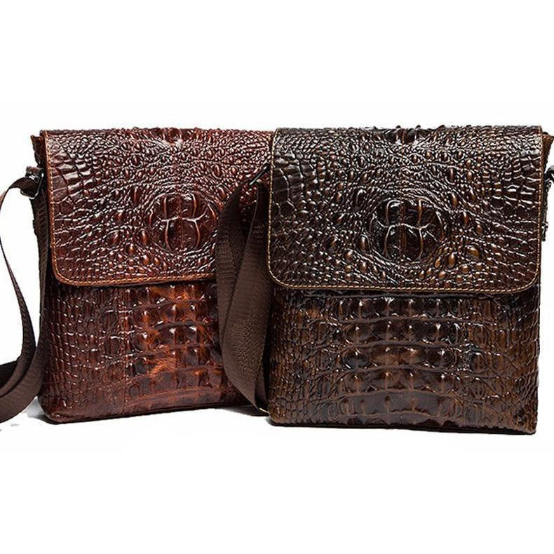 Crocodile Leather Messenger Bag Shoulder Bag Crossbody Bag