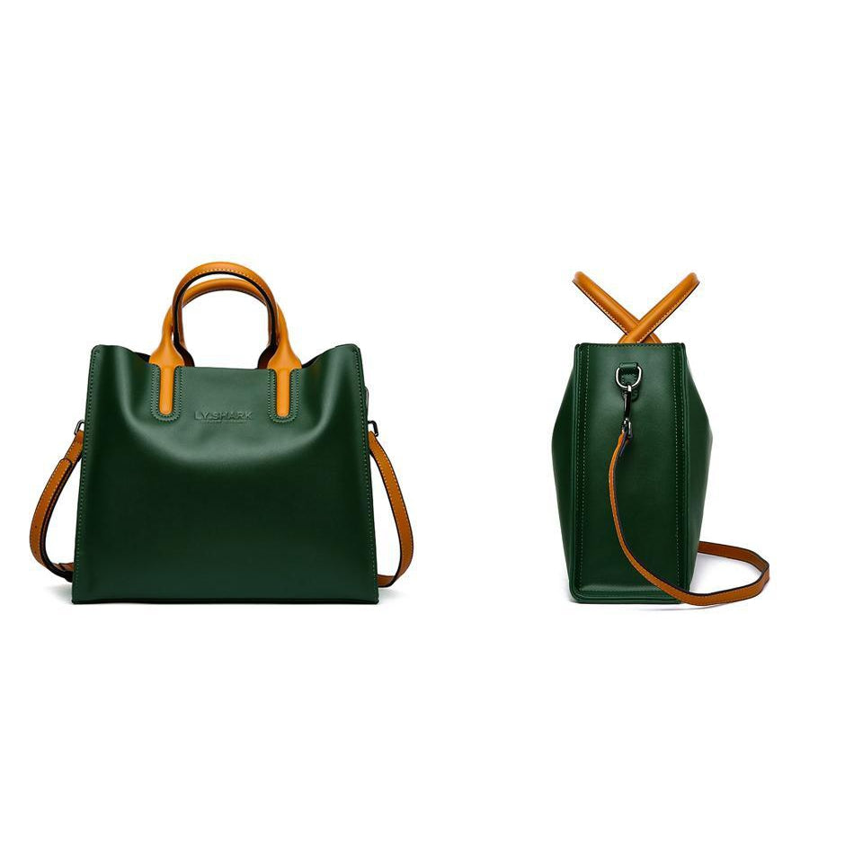 Green Leather Tote 