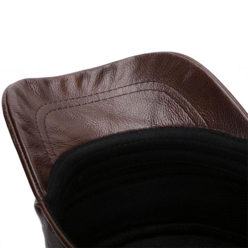 Men Military Leather Cap with Impeccable Quality