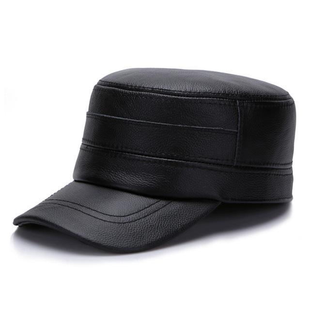 Men Military Leather Cap with Impeccable Quality