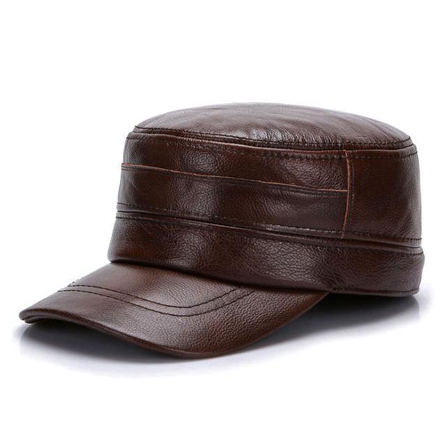 Men Military Leather Cap with Impeccable Quality
