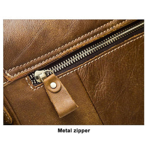 Men Genuine Leather Casual Solid Cross-body Messenger Bag with a Flap Belt Buckle Design