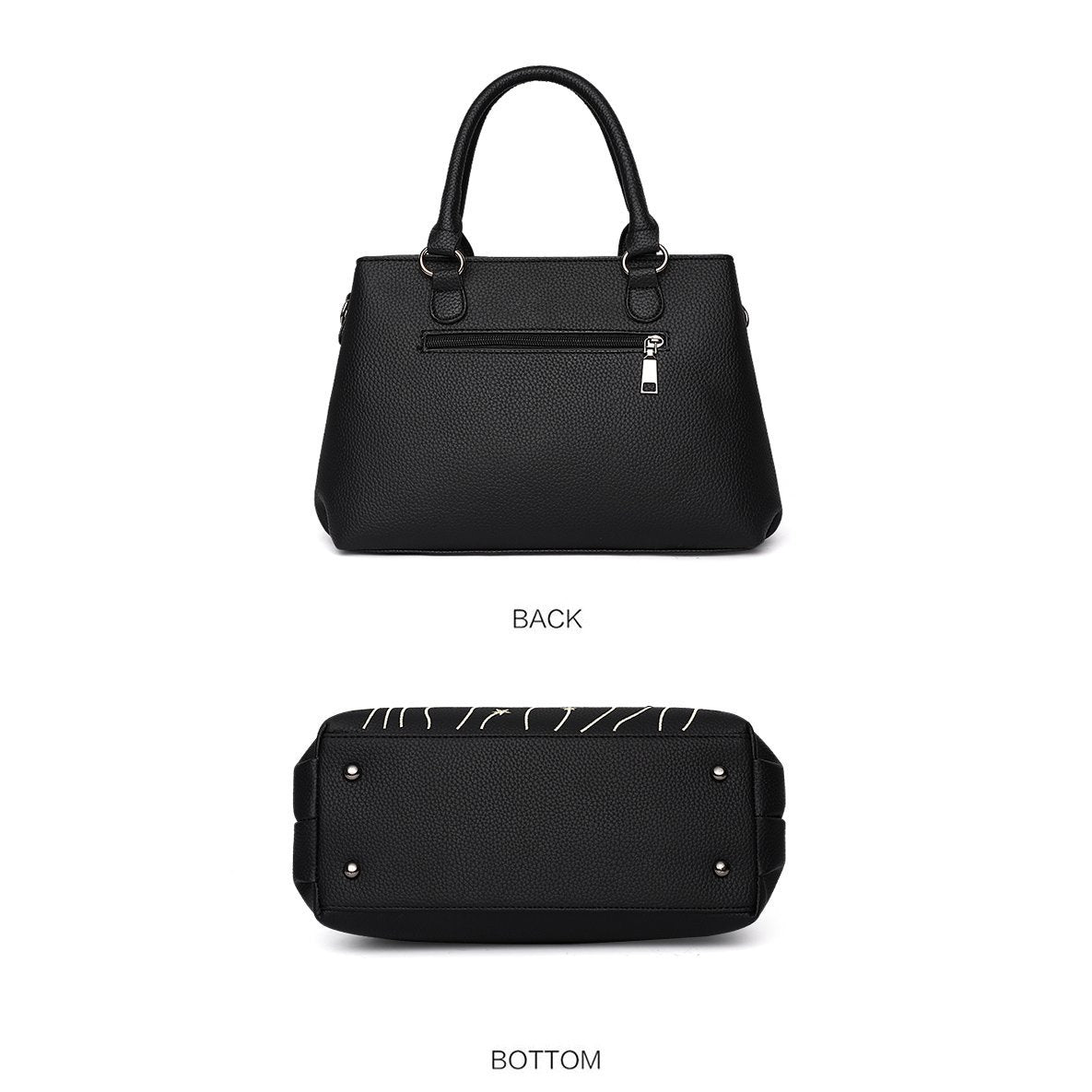 Women Faux-Leather Tote Messenger Bag with Rising Star Decorative Designing