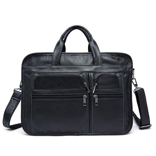 Genuine Leather Versatile Multiple Compartments Business Briefcase for Men