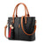 Women Tote Messenger Crossbody Synthetic Faux-Leather Handbag with Red-Black Tassels