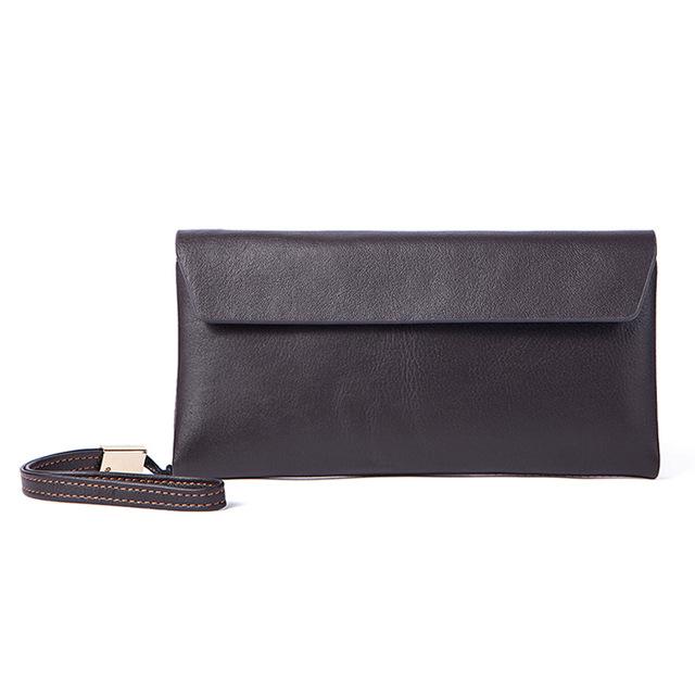 Premium Quality and Chic Long Genuine Leather Wallet for Men with Flap Closure