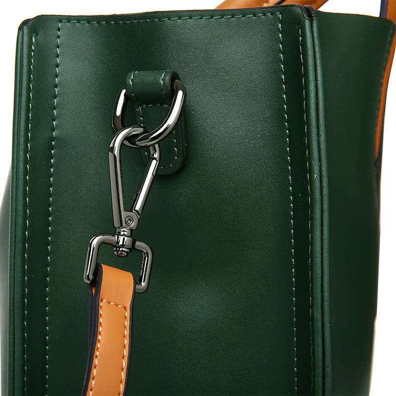 Stylish Faux Leather Crossbody Bag - Wide Strap Included! Green Strap / One Size