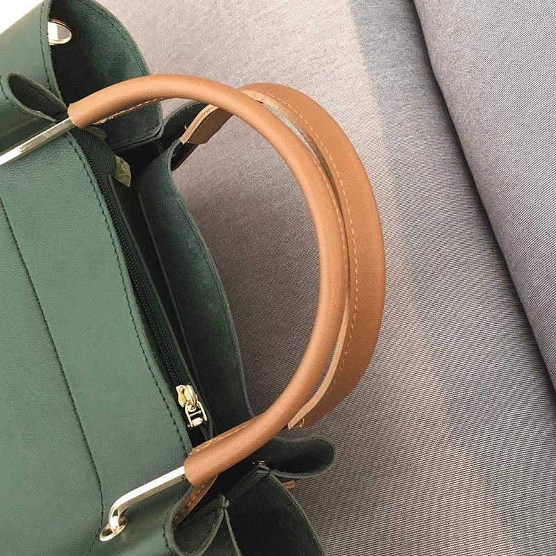 A Perfect Tote Genuine Leather Shopping Bag with a Bucket Shaped Design