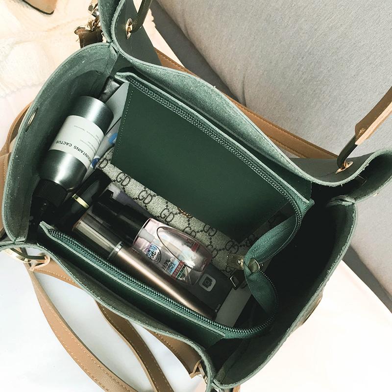 A Perfect Tote Genuine Leather Shopping Bag with a Bucket Shaped Design