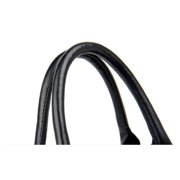 Women Casual Black Faux-Leather Handbag with Lipstick Kiss Pattern and Pendant