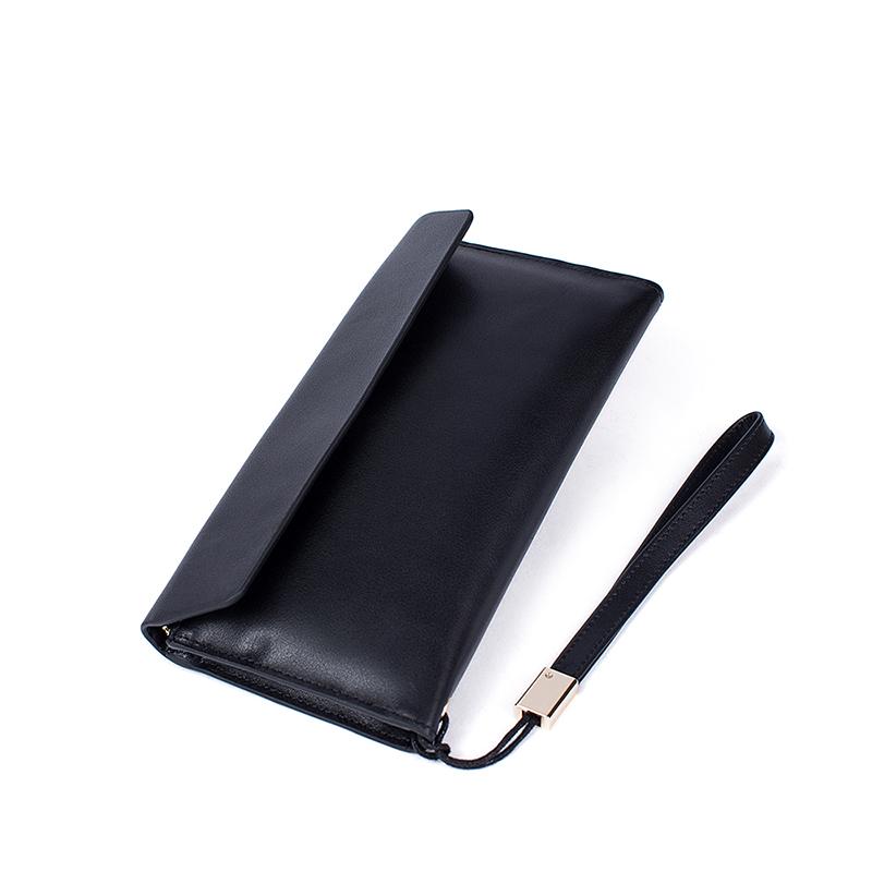 Premium Quality and Chic Long Genuine Leather Wallet for Men with Flap Closure