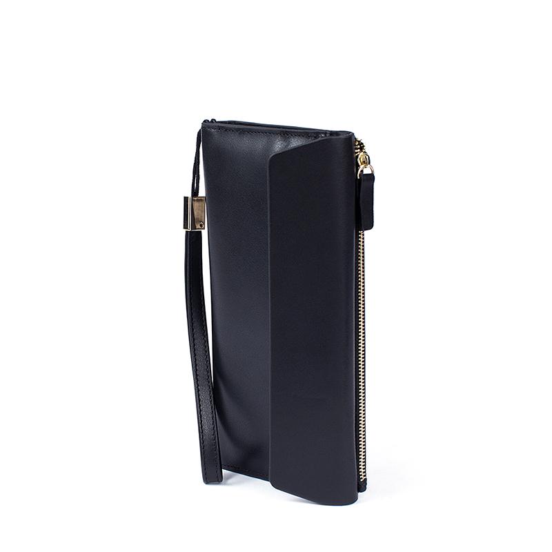 Premium Quality and Chic Long Genuine Leather Wallet for Men with Flap Closure