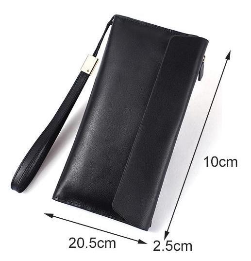 Premium Quality and Chic Long Genuine Leather Wallet for Men with Flap Closure