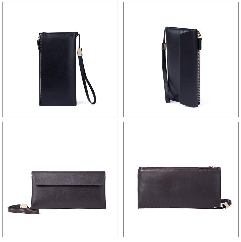 Premium Quality and Chic Long Genuine Leather Wallet for Men with Flap Closure