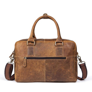 Premium and Rich Distressed Brown Genuine Leather Tote Messenger Bag for Men