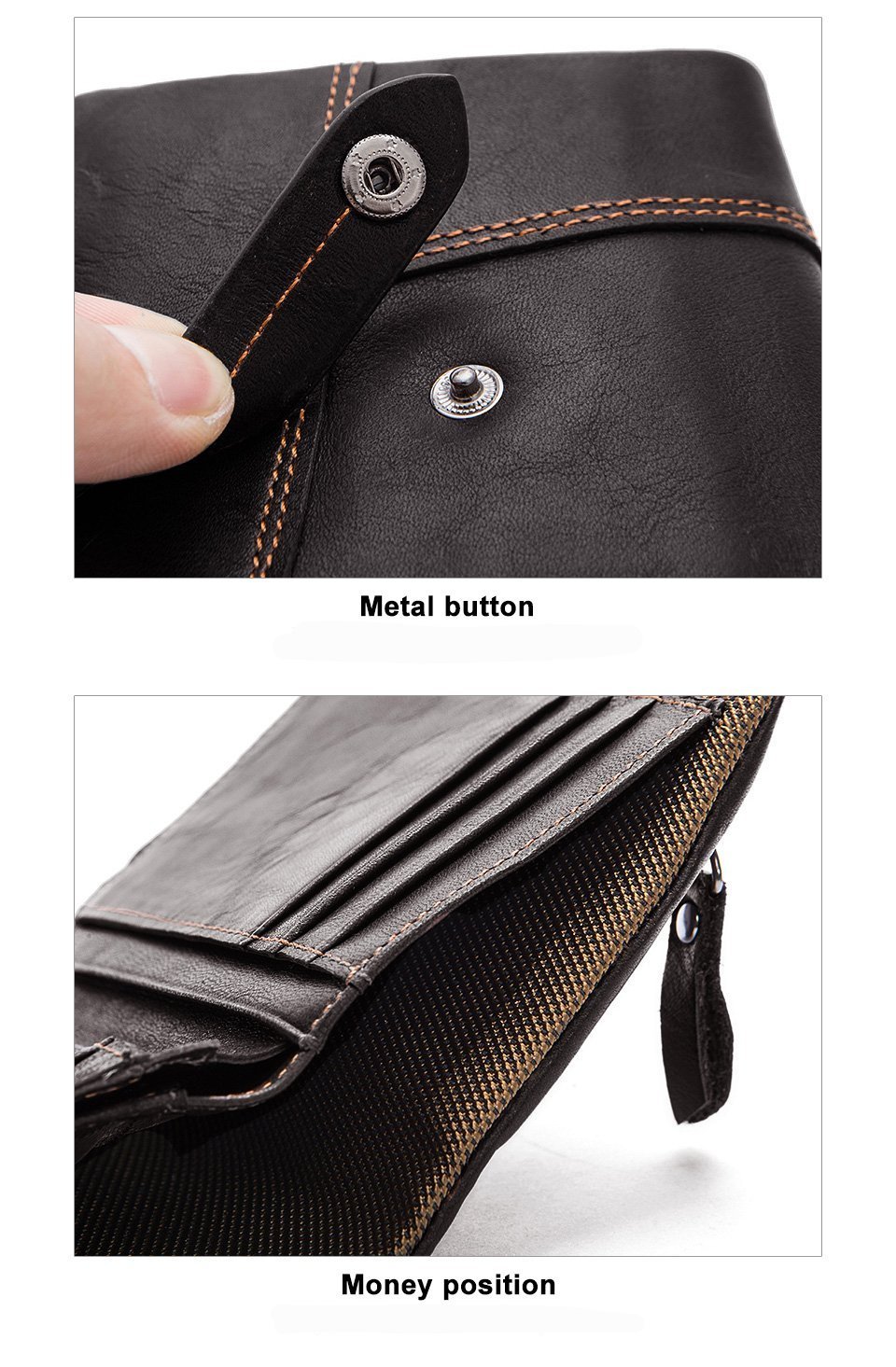 Leather Small Mens Wallet Zipper billfold Front Pocket Wallet Card Wal –  iwalletsmen