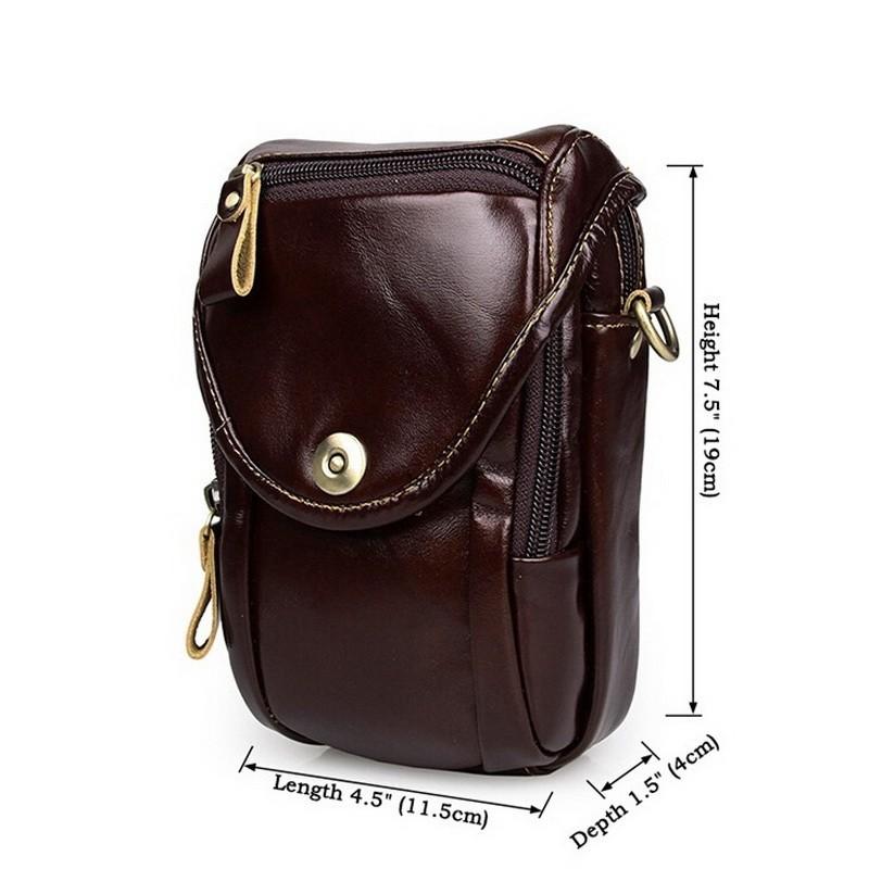 Men Brown Genuine Leather Mini Bag