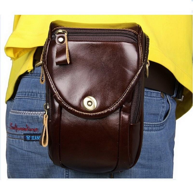 Men Brown Genuine Leather Mini Bag