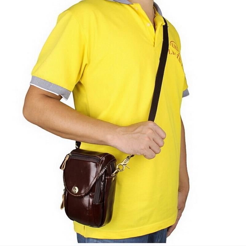 Men Brown Genuine Leather Mini Bag