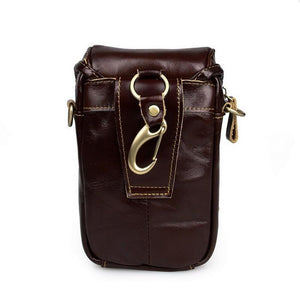 Men Brown Genuine Leather Mini Bag