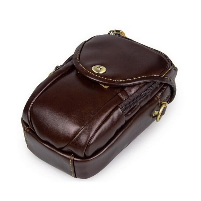 Men Brown Genuine Leather Mini Bag
