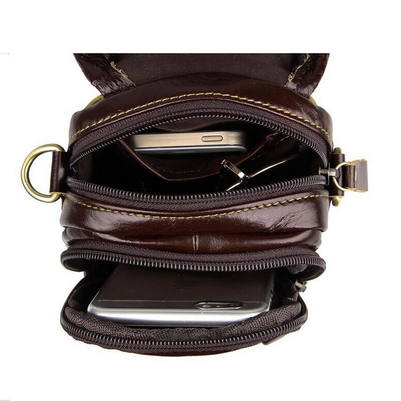 Men Brown Genuine Leather Mini Bag