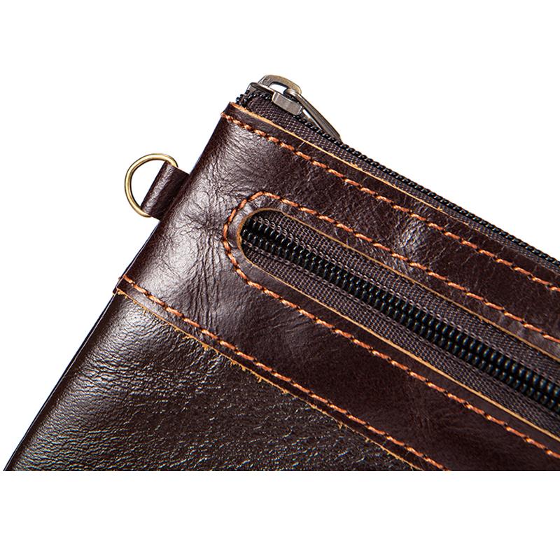 Dropship Men Clutch Bag Fashion Leather Long Purse Double Zipper