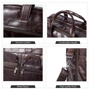 Men Designer Laptop Tote Shoulder Messenger Genuine Leather Bag