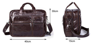 Men Designer Laptop Tote Shoulder Messenger Genuine Leather Bag